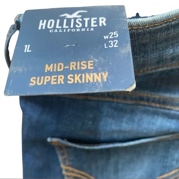 Hollister Mid Rise Super Skinny Jeans Distressed Size 25 NWT - Picture 5 of 6
